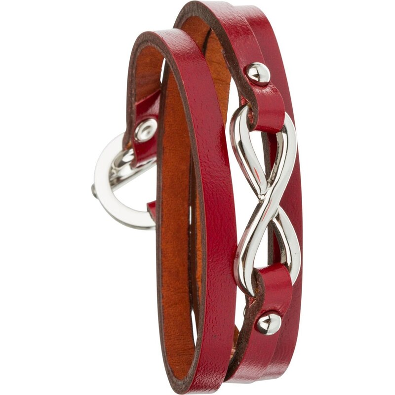 Toui2 Infinity - Bracelet triple tour en cuir - rouge