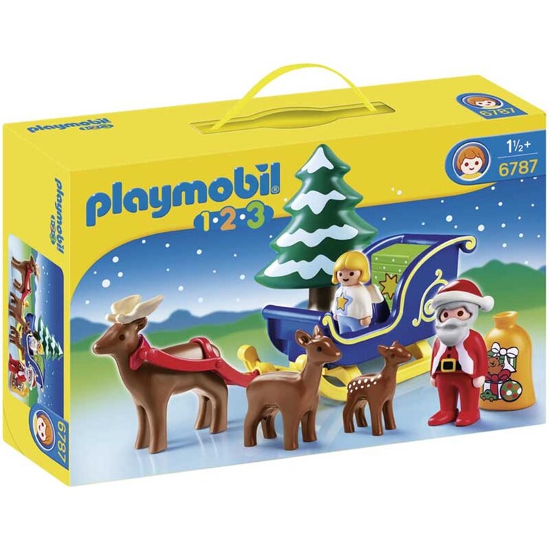 Playmobil 1.2.3 - Pere Noel et ange avec traineau - multicolore