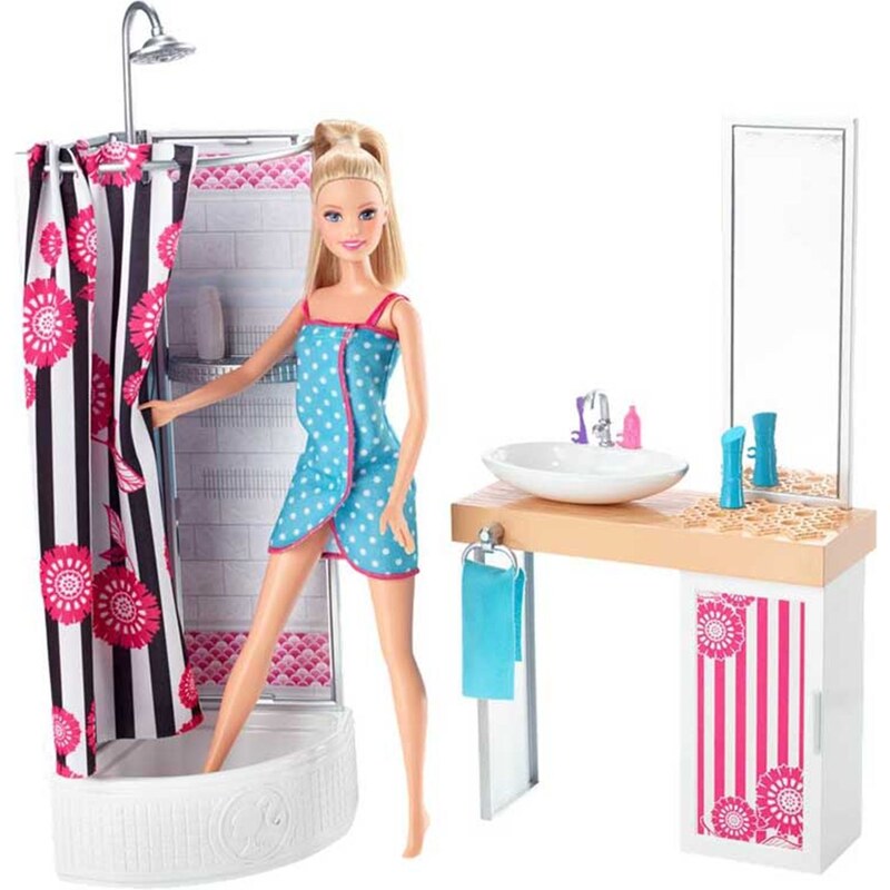 Poupée Barbie et sa salle de bains Mattel