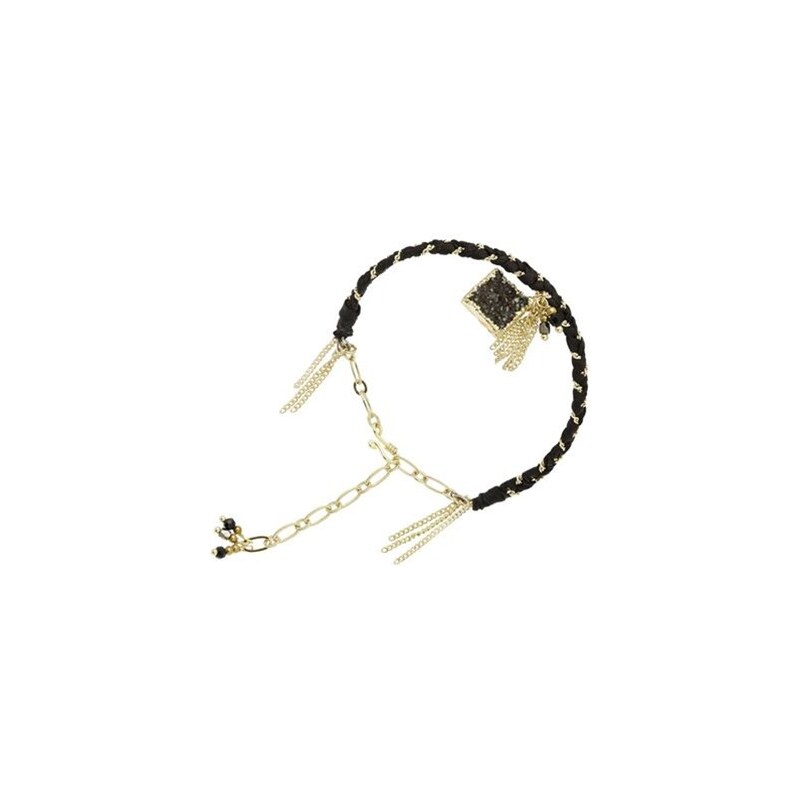 Bracelet en laiton doré à l'or fin et pierres fines Black & Amp Nakamol