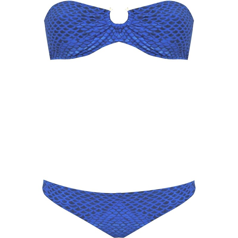 Beliza Shiraz - Maillot de bain bandeau écailles - bleu