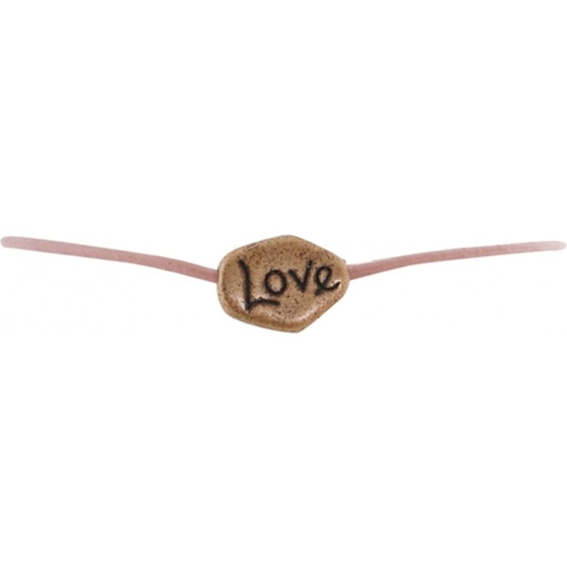 Marc Labat Love - Bracelet lanière cuir - rose clair