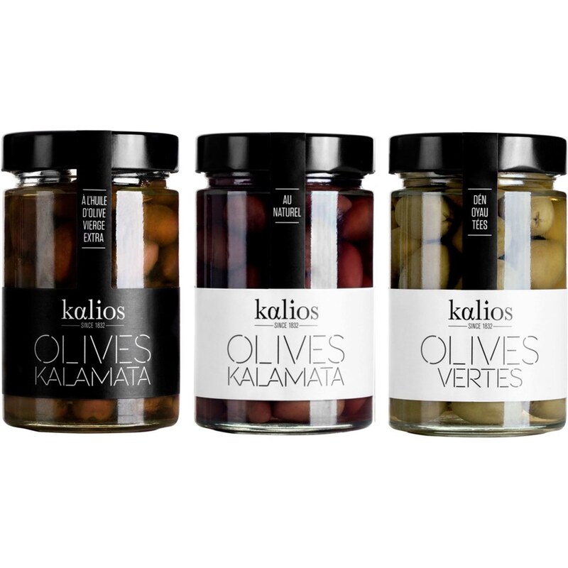 Kalios Assortiment 3 variétés d'olives gastronomiques - multicolore