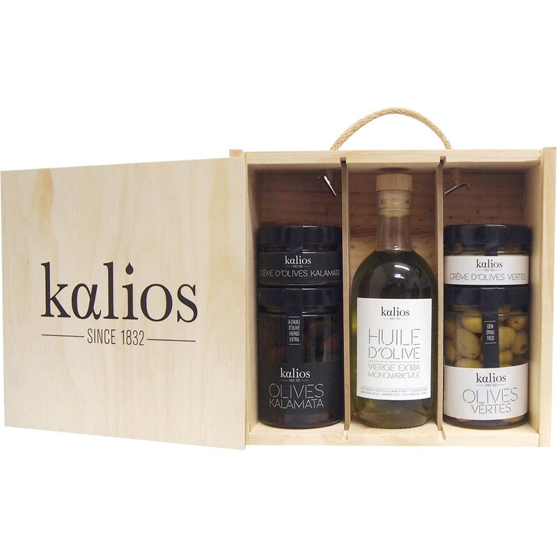 Kalios Coffret bois huile et olives