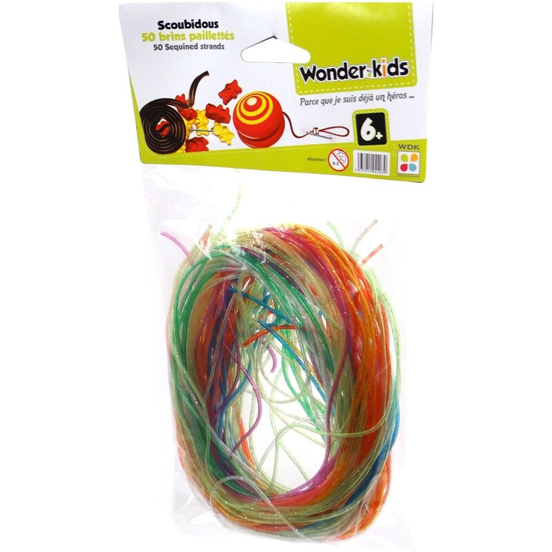 Wonderkids Sachet de 50 scoubidous pailletés - multicolore