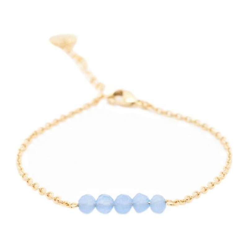 Toucan Bleu JOSEPHINE - Bracelet chaine fine perles - doré et lavande