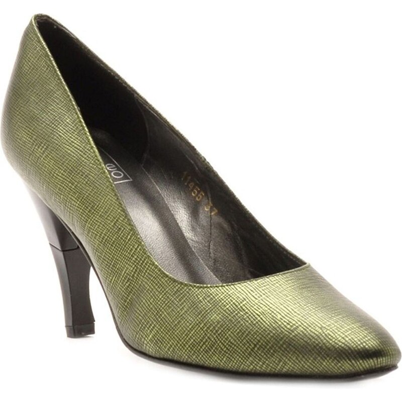 Billie Tango Moon Stries - Chaussures femme en cuir semi pointu à talon rétractable - vert