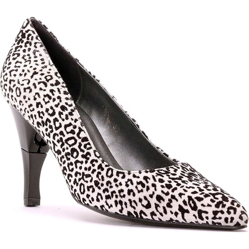 Billie Tango Bella - Chaussures femme en daim imprimé leopard à talon pliable - noir