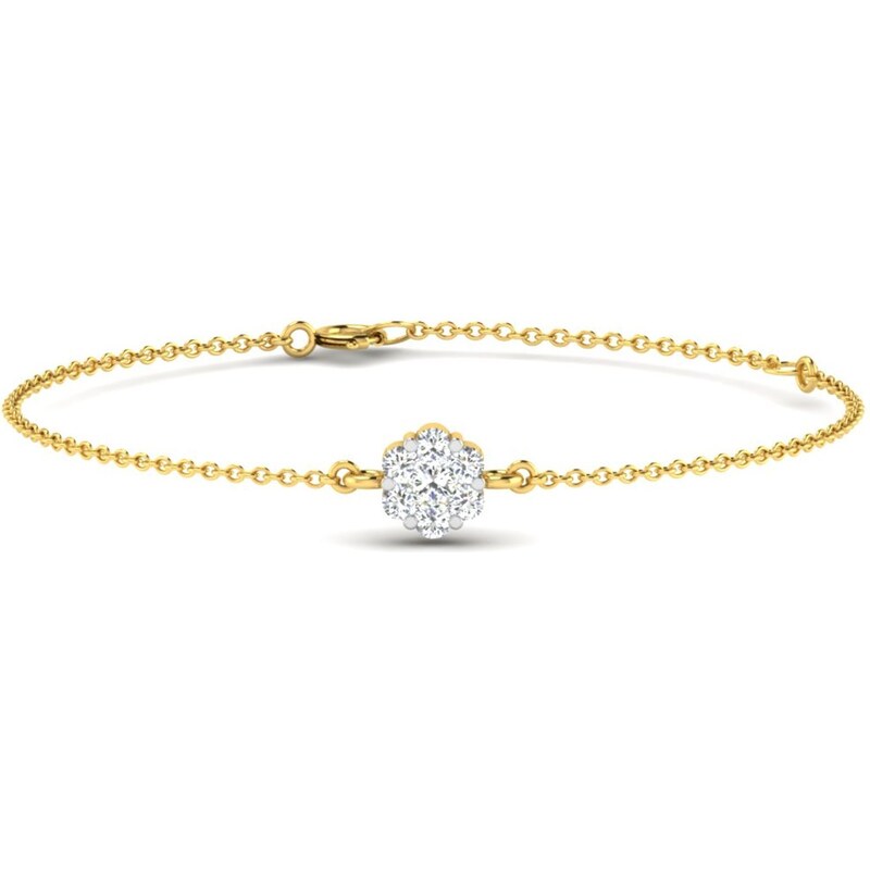 Bracelet en argent jaune 92 carats avec diamants Carashop
