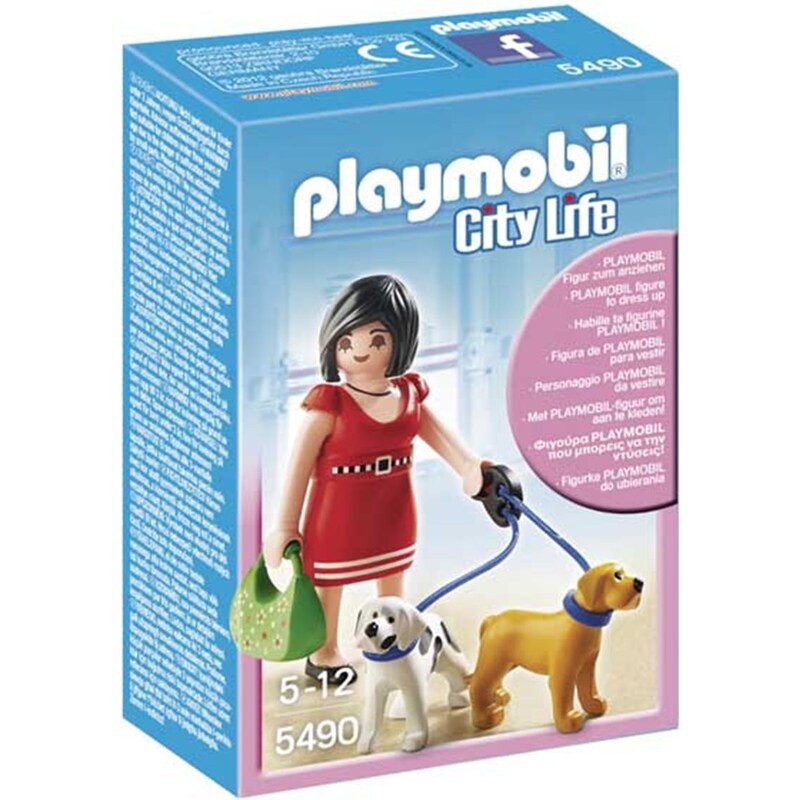 Playmobil Figurine femme avec chiots - multicolore