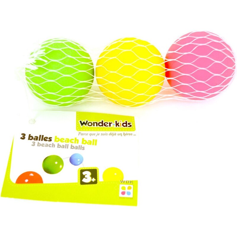 Wonderkids 3 balles pour raquette de plage - multicolore