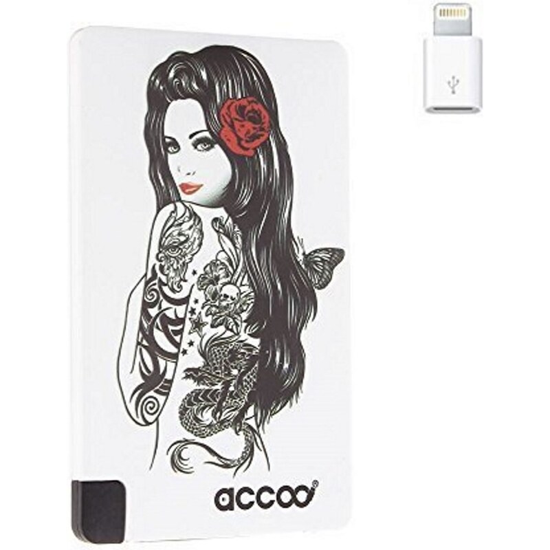 Accoo Chargeur nomade design Lolita pour Smartphone - blanc