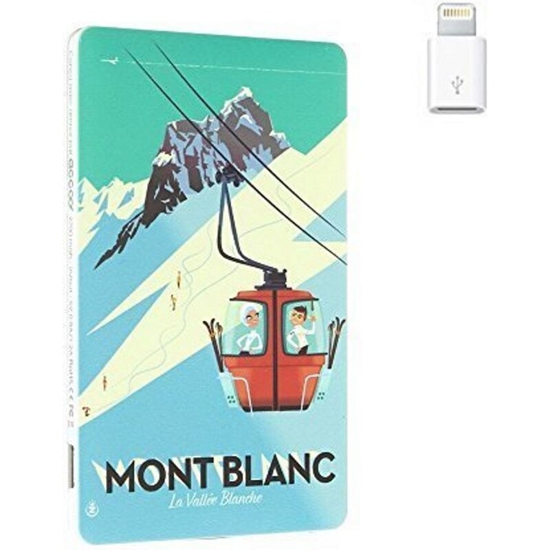 Accoo Chargeur nomade design Mont Blanc pour Smartphone - bleu ciel