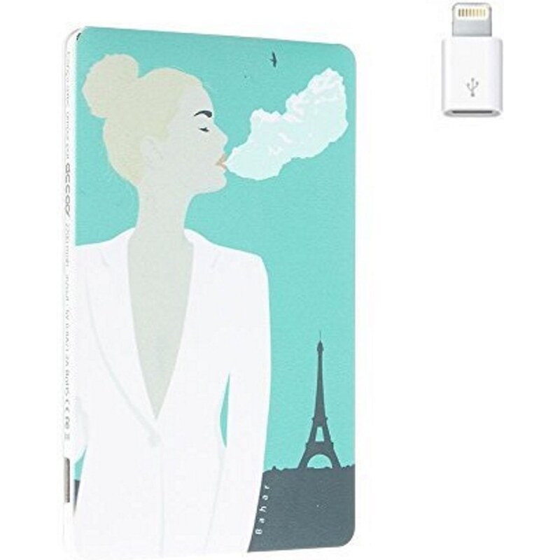 Accoo Chargeur nomade design Parisienne pour Smartphone - bleu clair