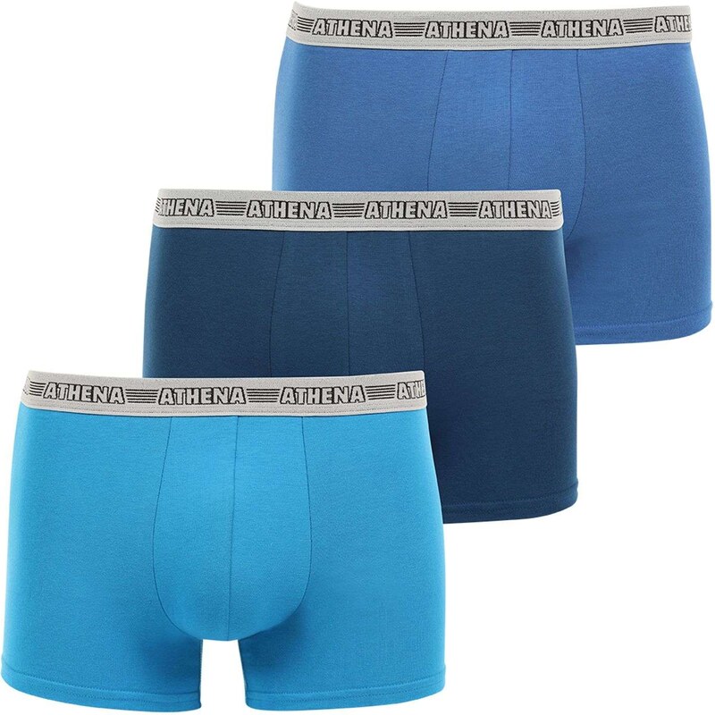 Athena Eco Pack - Lot de 3 boxers - bleu
