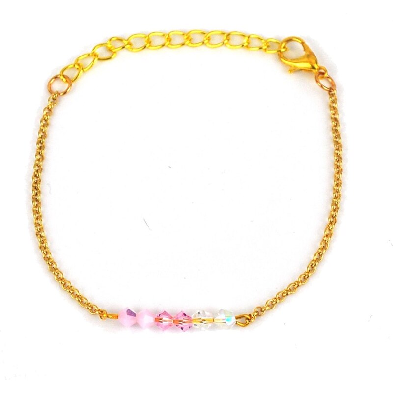 Eclectique Bracelet en plaqué or orné de cristaux swarovski - rose