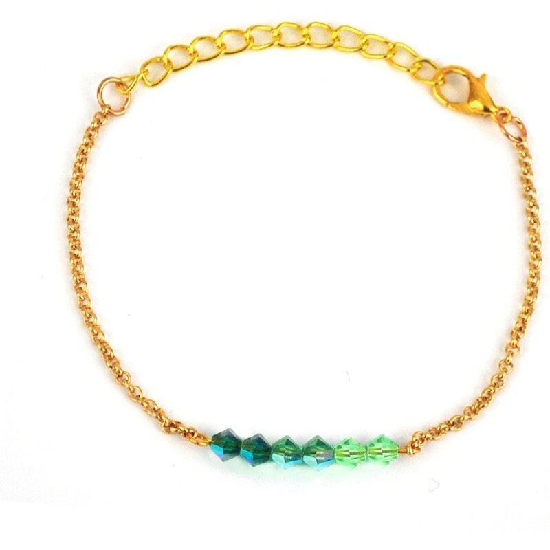 Eclectique Bracelet en plaqué or orné de cristaux de Swarovski® - vert
