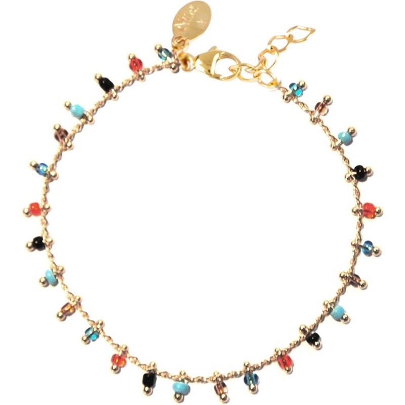 Nilaï Gypsy - Bracelet en plaqué or orné de perles de rocaille - multicolore