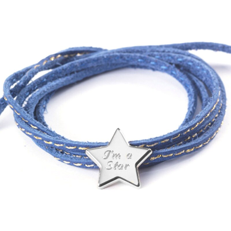 Bracelet étoile en argent massif bleu Petits Trésors