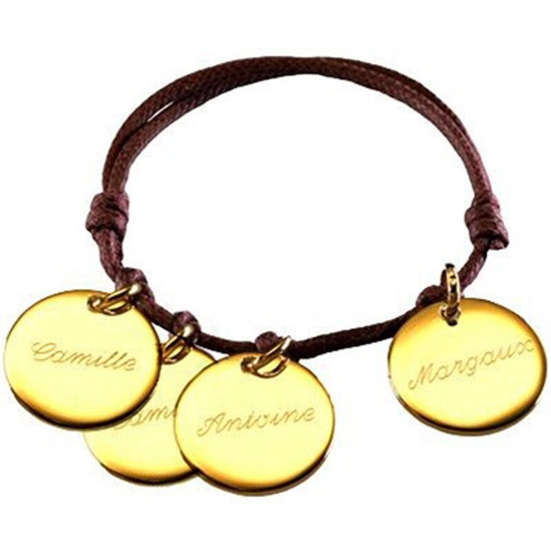 Bracelet 4 petits trésors avec fermoir en plaqué or bleu Petits Trésors