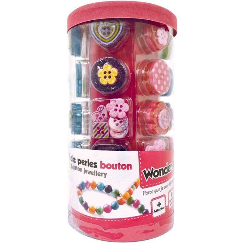 Wonderkids Boite de perles bouton - multicolore