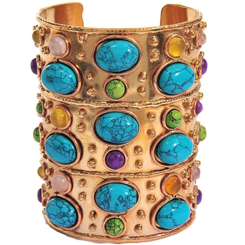 Silvia Toledano Byzance - Bracelet orné de turquoises - multicolore