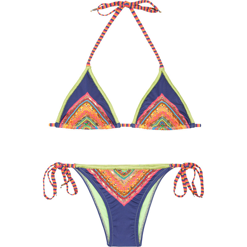 Farm Maillots de bain femme Bikini Multicolore Brodé Et Orné De Perles - Ceci