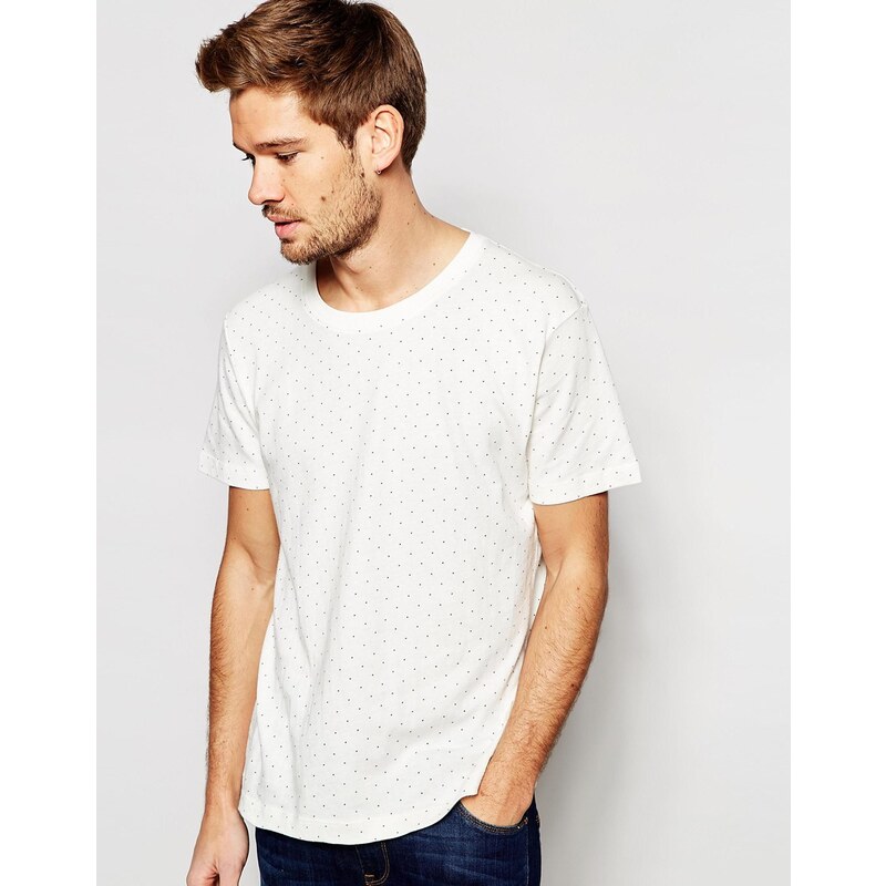 Selected Homme - T-shirt avec imprimé sur l'ensemble - Blanc