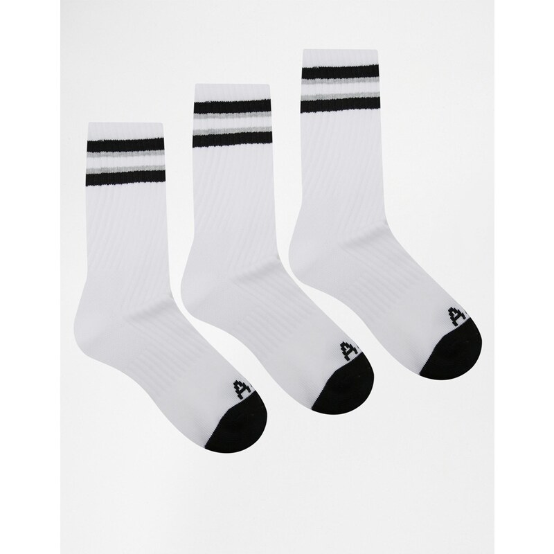 Abercrombie & Fitch - Lot de 3 paires de chaussettes - Blanc