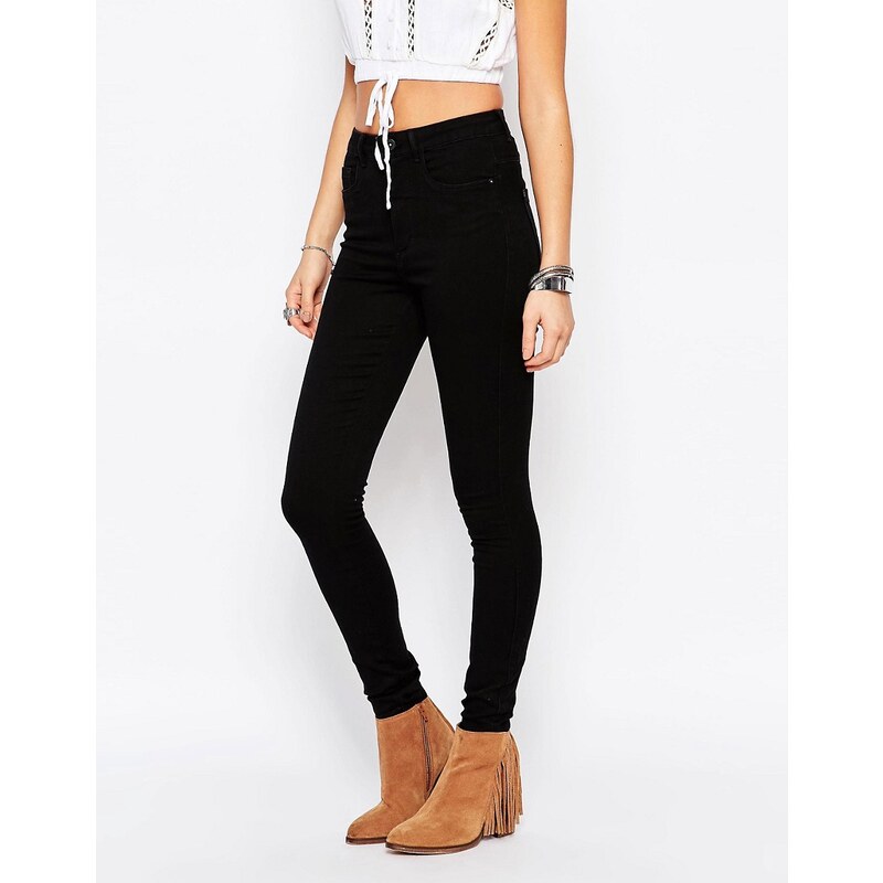 Only - Royal - Jean skinny taille haute - Noir
