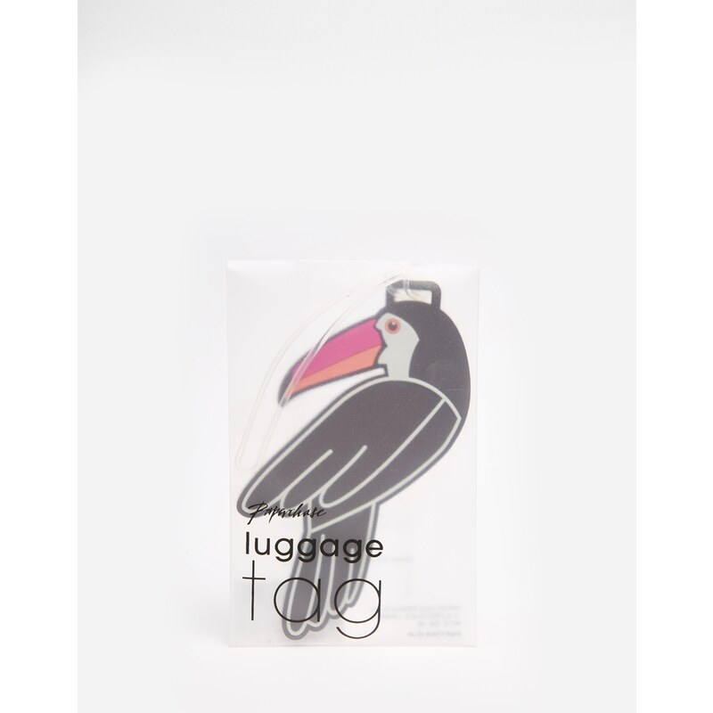 Paperchase - Étiquette à bagages motif toucan - Noir