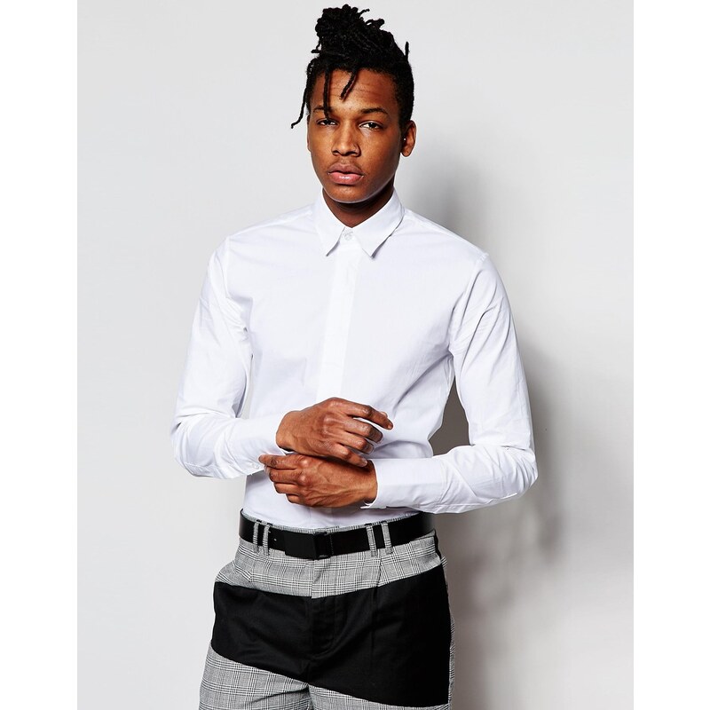 Rogues Of London - Chemise stretch coupe skinny - Blanc