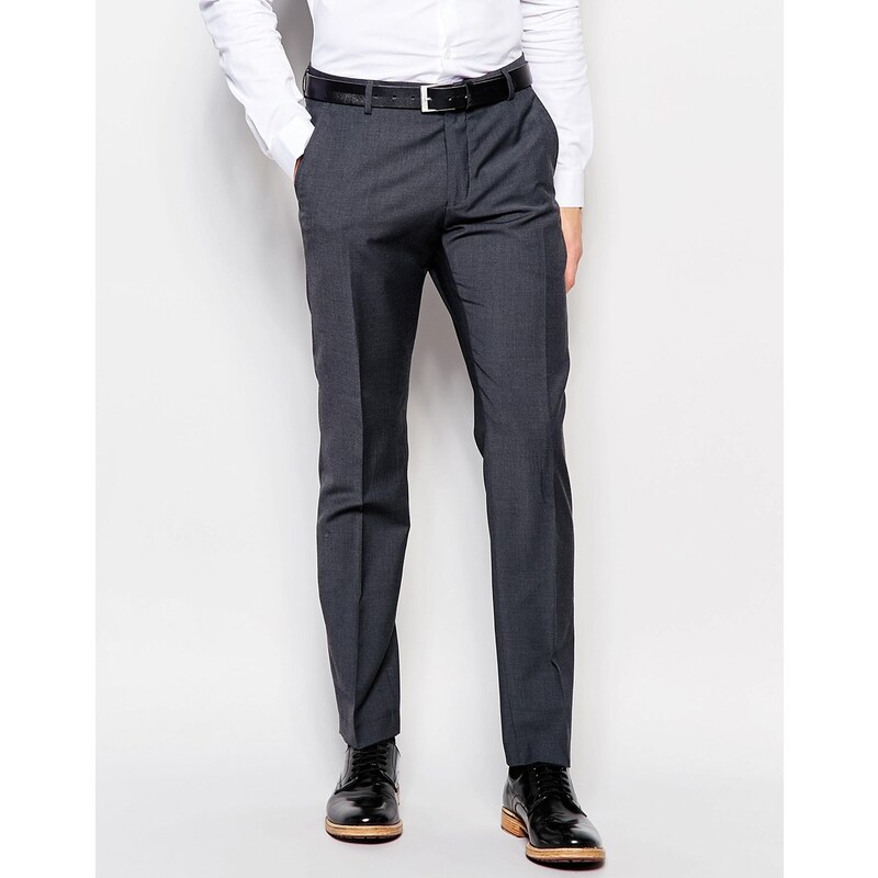 Selected Homme - Pantalon de costume slim en laine mélangée - Gris anthracite - Gris