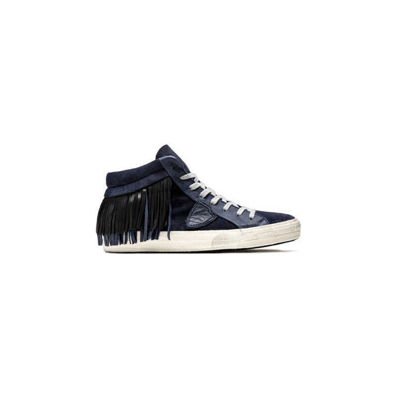 PHILIPPE MODEL middle fringe high-top sneakers color blue