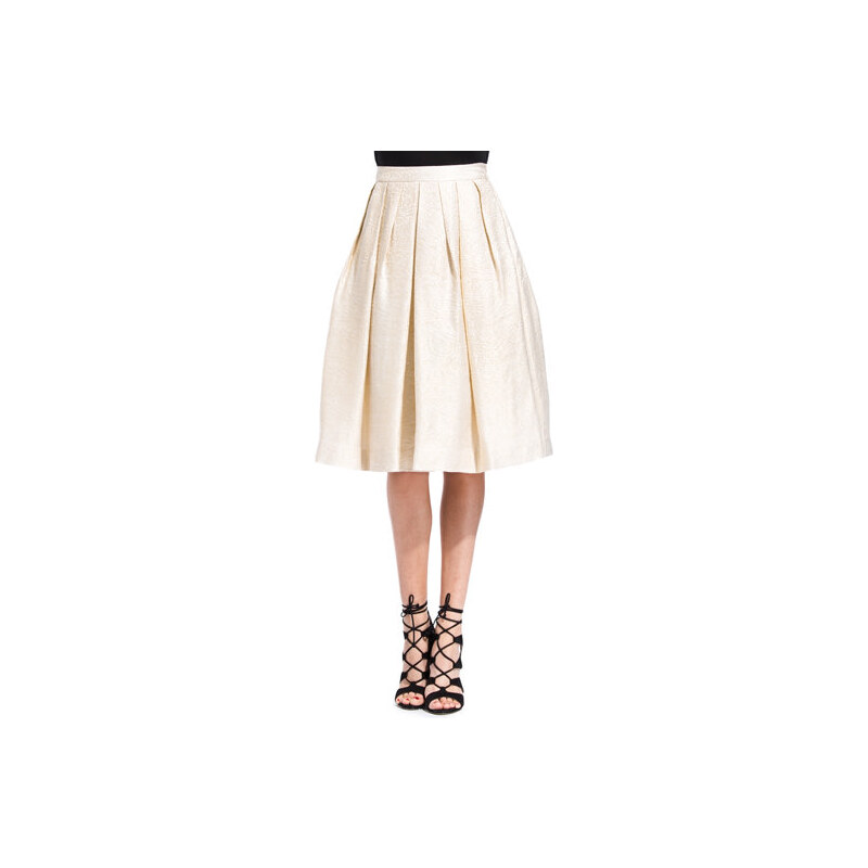 10 CROSBY DEREK LAM gold jacquard wide skirt