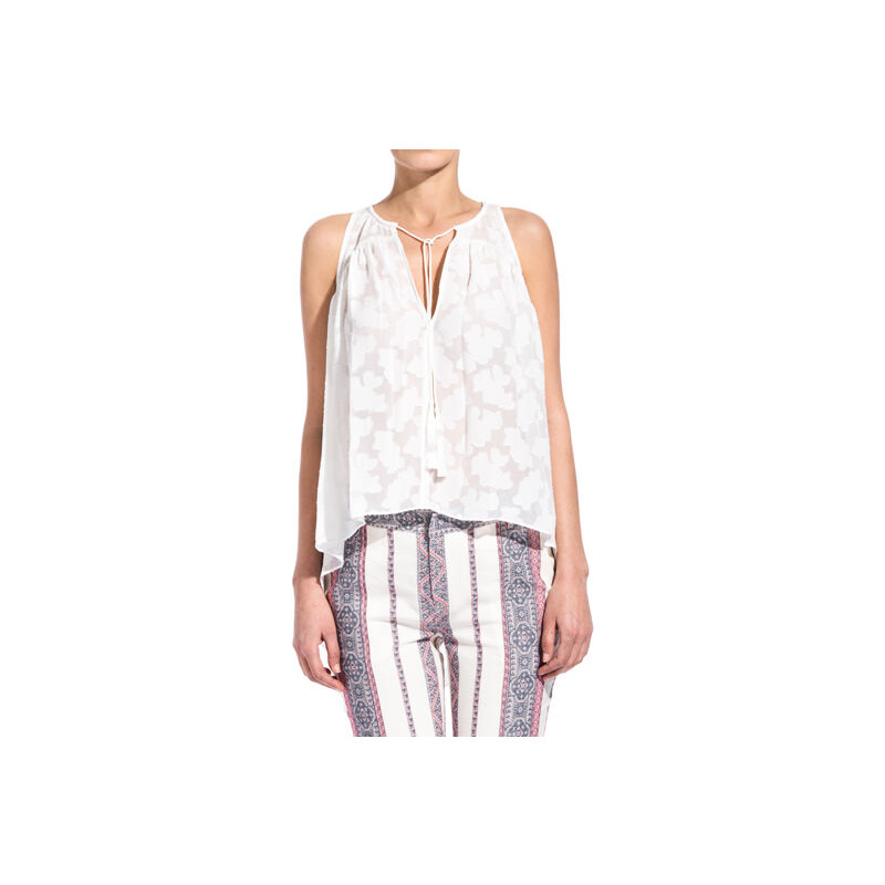 10 CROSBY DEREK LAM embroidered silk top color white