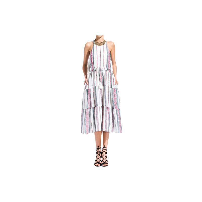 10 CROSBY DEREK LAM embroidered long dress color white