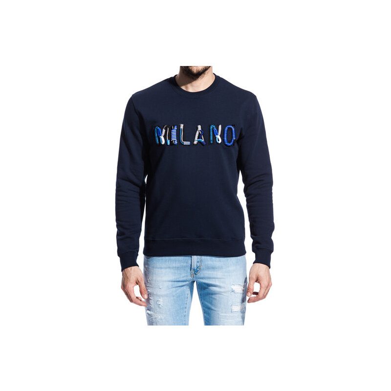 MSGM blue sweatshirt with 'milano' writing