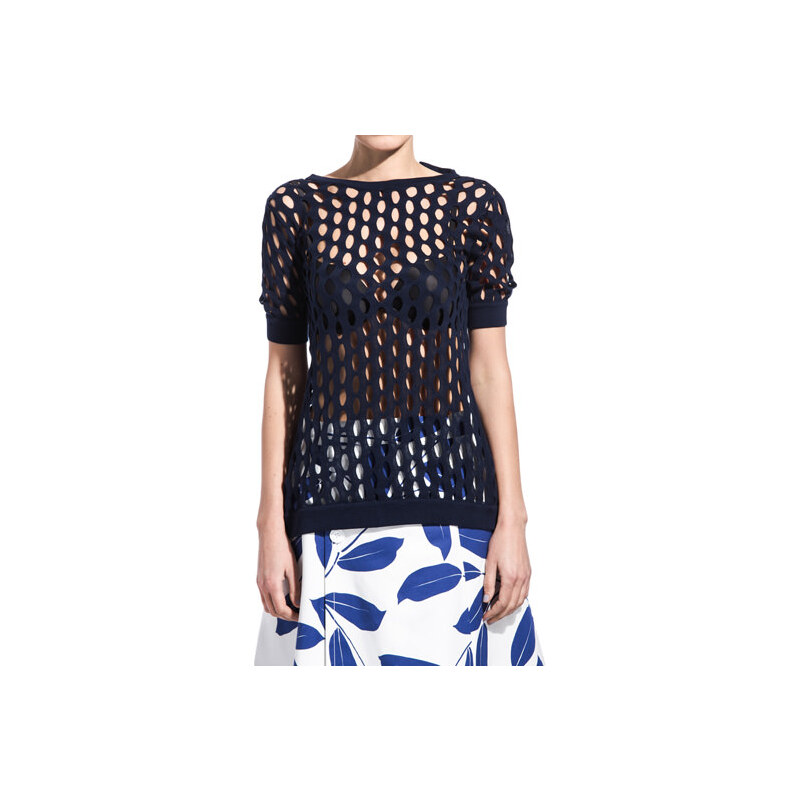 MARNI perforated t-shirt color blue