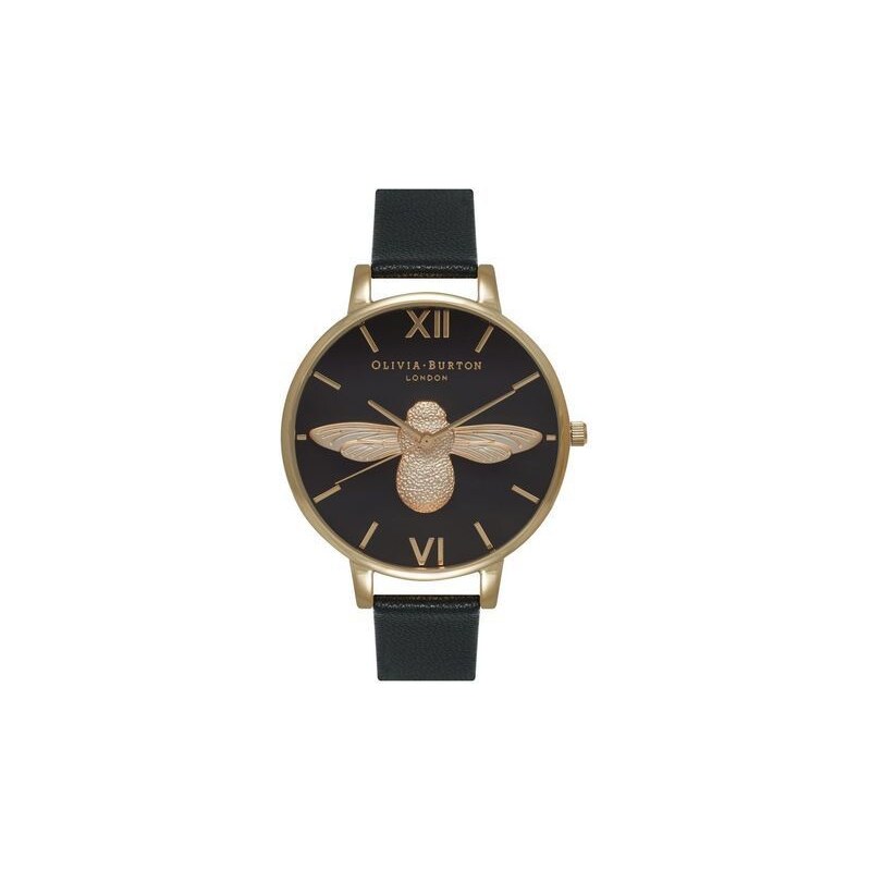 Montre Olivia Burton Animal Motif - Moulded Bee Black Dial and Gold