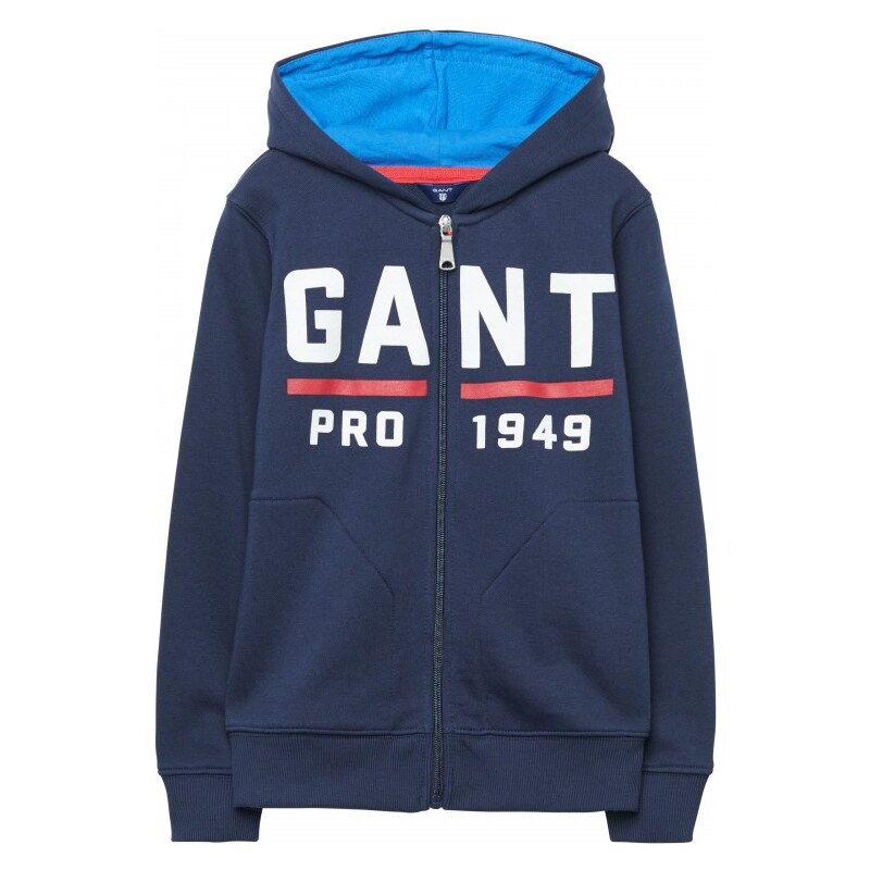 GANT Sweat-shirt Zippé à Capuche Avec Logo - Evening Blue