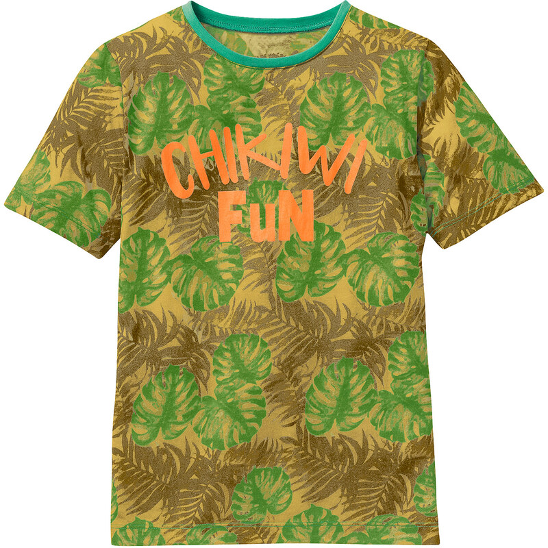 bpc bonprix collection T-shirt imprimé palmiers, T. 116/122-164/170 gris manches courtes enfant - bonprix