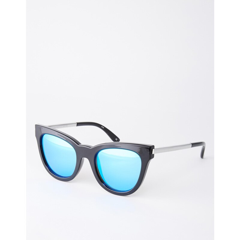 Le Specs - Le Debutante - Lunettes de soleil yeux de chat à verres effet miroir exclusivité ASOS - Noir