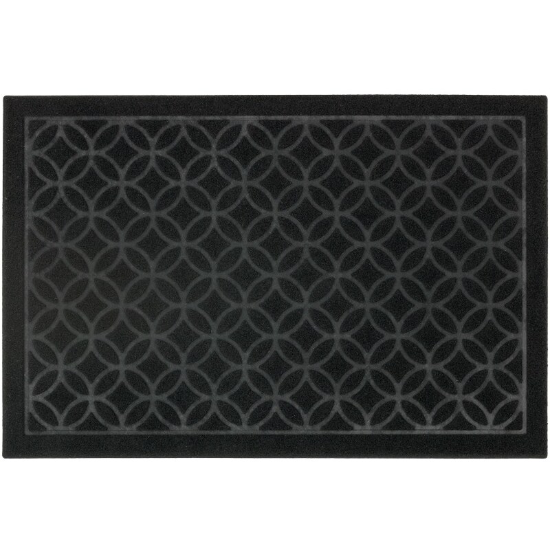 Tapis en 100% polyester env. 40x60 cm Circles noir - Basalto de Astra