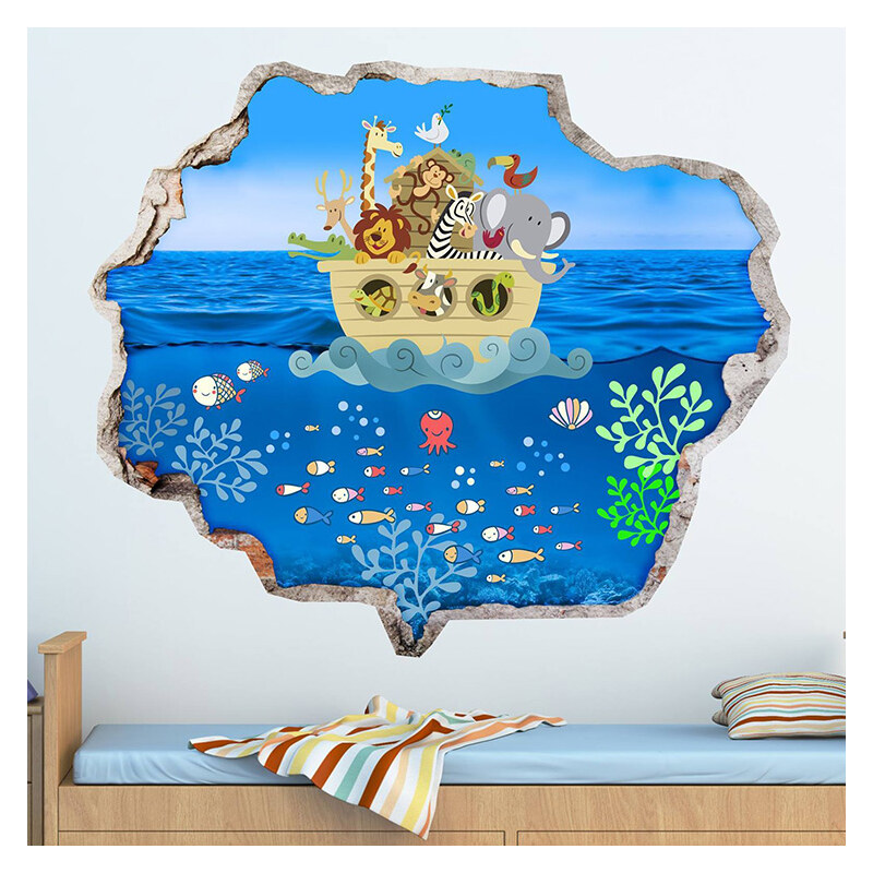 Lesara Sticker mural 3D en vinyle motif arche de noé