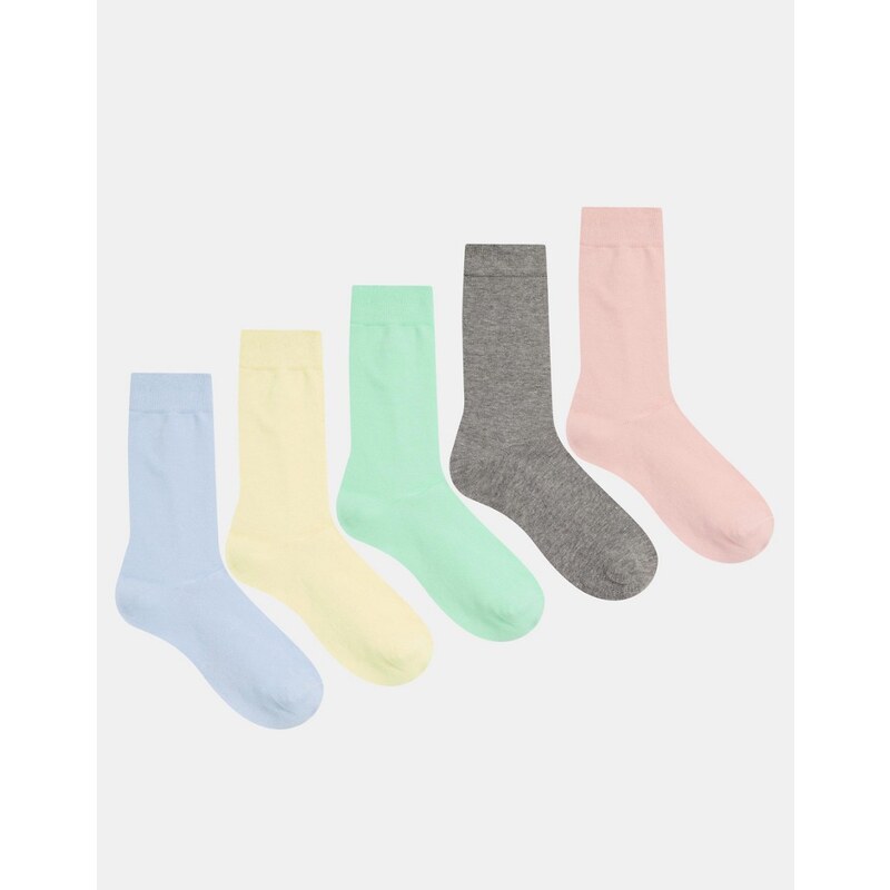 ASOS - Lot de 5 paires de chaussettes pastel - Multi