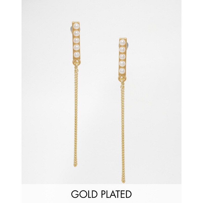 Pilgrim - Pendants d'oreilles en plaqué or à fausses perles - Doré