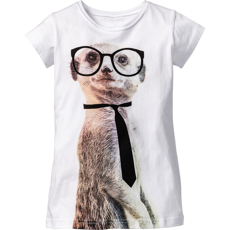 bpc bonprix collection T-shirt à imprimé animal, T. 116/122-164/170 blanc manches courtes enfant - bonprix