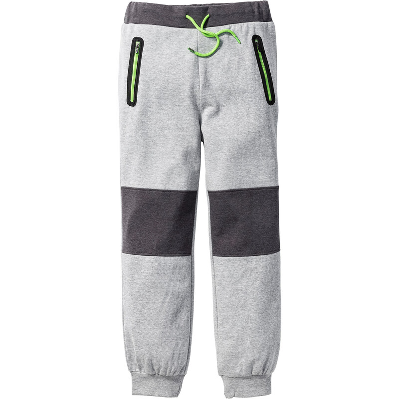 bpc bonprix collection Pantalon sweat avec applications aux genoux et poches, T. 116-170 gris enfant - bonprix