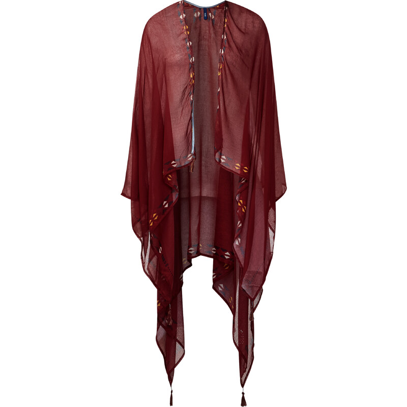 Cecil - Poncho ouvert en viscose - burnt henna red